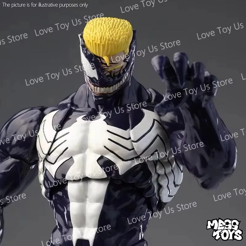 NEW Mess Toys Venom Lethal Neighbor Spider Man Symbiotic Black Suit Messtoys Spiderman Anime Action Figure Model Doll Gifts Toys