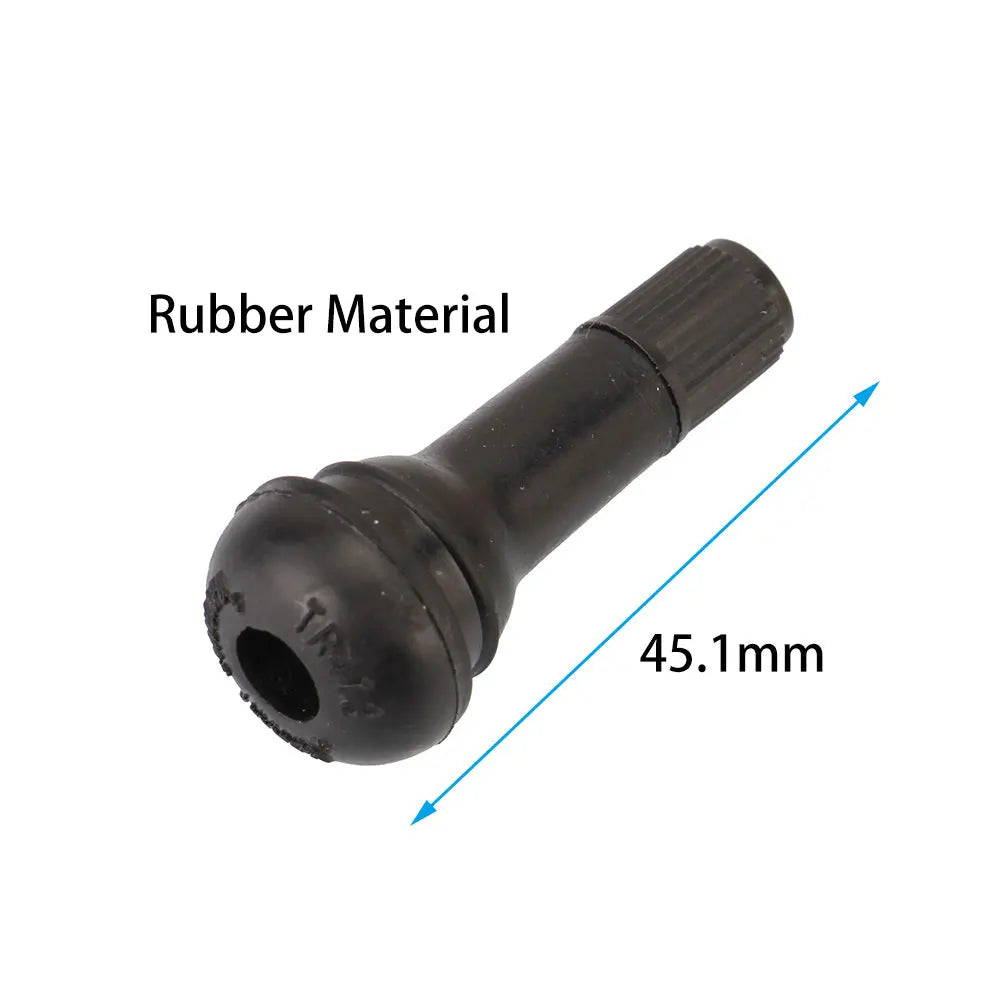 TR412 TR413 TR414 PVR70 Snap-In Tire Valve Stems Short Black Rubber Wheel Replacement With Dust Cap