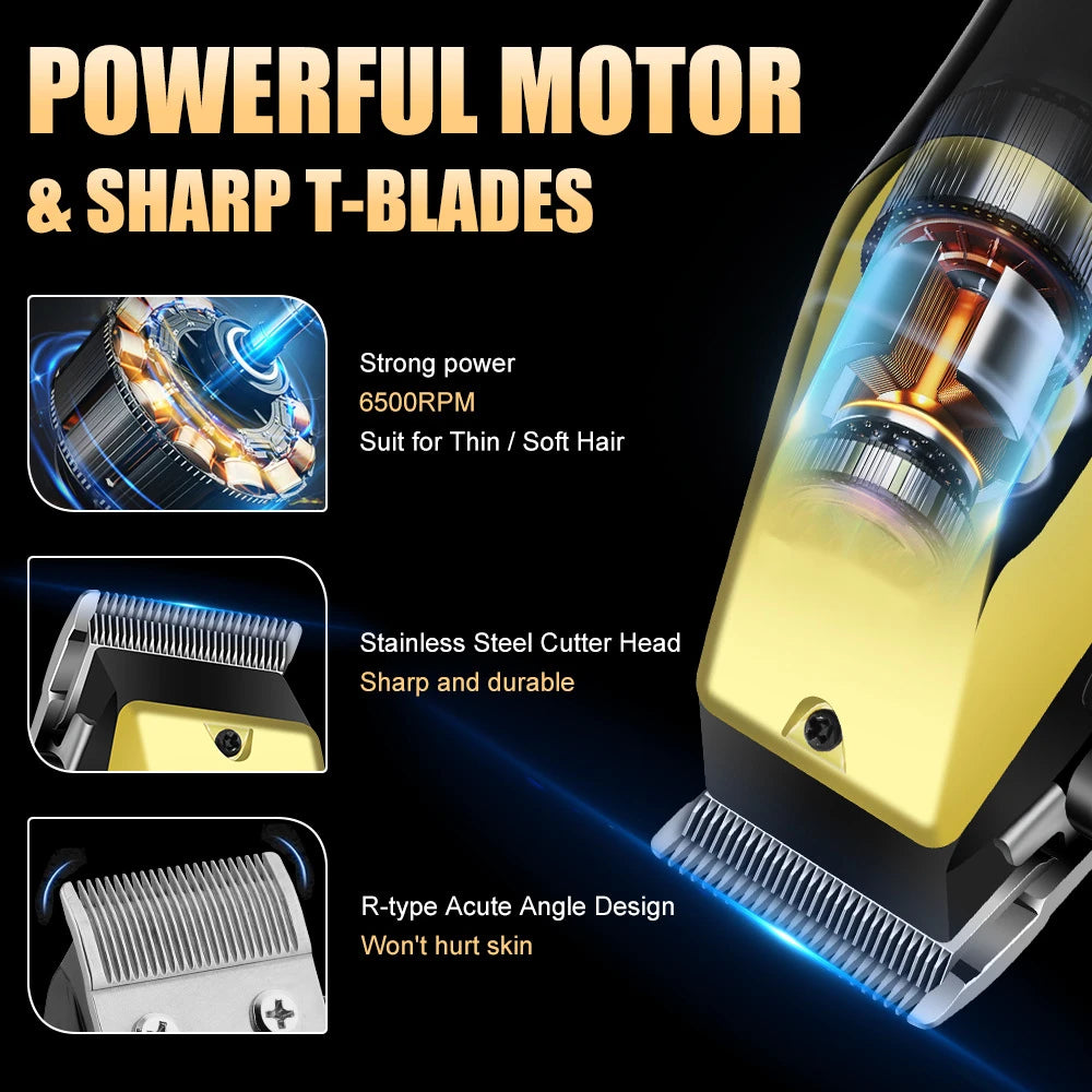 USB Rechargeable Men's Hair, 3-piece oil head and electric Trimmer, suitable for home use shaved hair salon boyfriend gifts