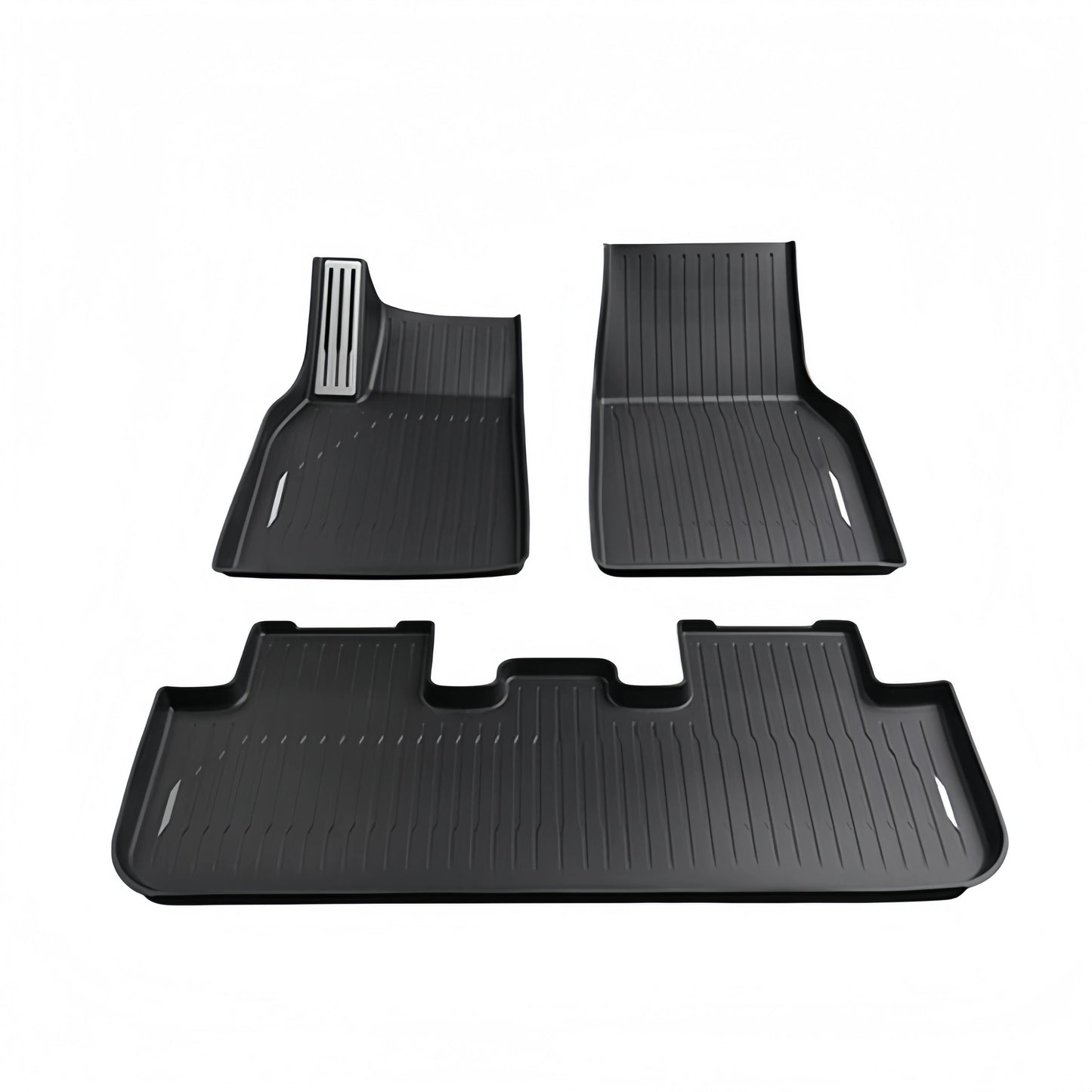 3/6-Piece Set TPE Dual-Layer Car Floor Mats for Tesla Model Y Juniper/Standard Full Vehicle Upgrade with Metal Pedal Driver