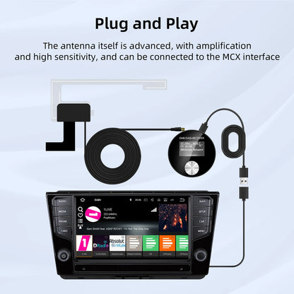 Portable Car DAB/DAB+ Radio Adapter FM Transmitter, ∞ Presets, HD Display, Instant Upgrade, Crystal Clear Sound for All Vehicles