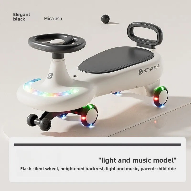 Kids Wobble Car 1 12 Anti Tip Silent Wheels Music Rocking Adults Sit Anti-rollover Children's Wiggle Car Adults Can Sit