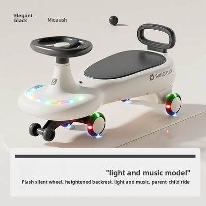 Kids Wobble Car 1 12 Anti Tip Silent Wheels Music Rocking Adults Sit Anti-rollover Children's Wiggle Car Adults Can Sit
