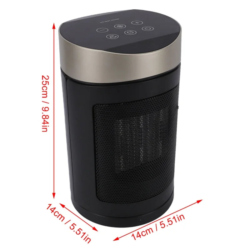 Portable 1500W Electric Space Heater Gold With Remote Control Tip Over Protection For Indoor Use Fast Heating Safety