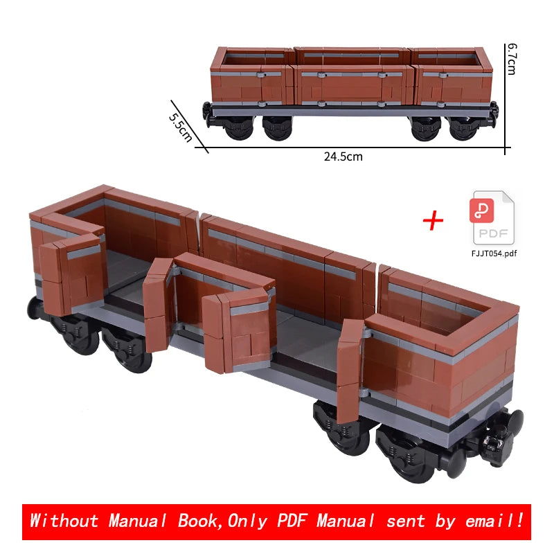 26cm Retro Double-Deck Passenger Train Car Building Blocks Model Green Gray Classic Train Display Toy for Hobbyists