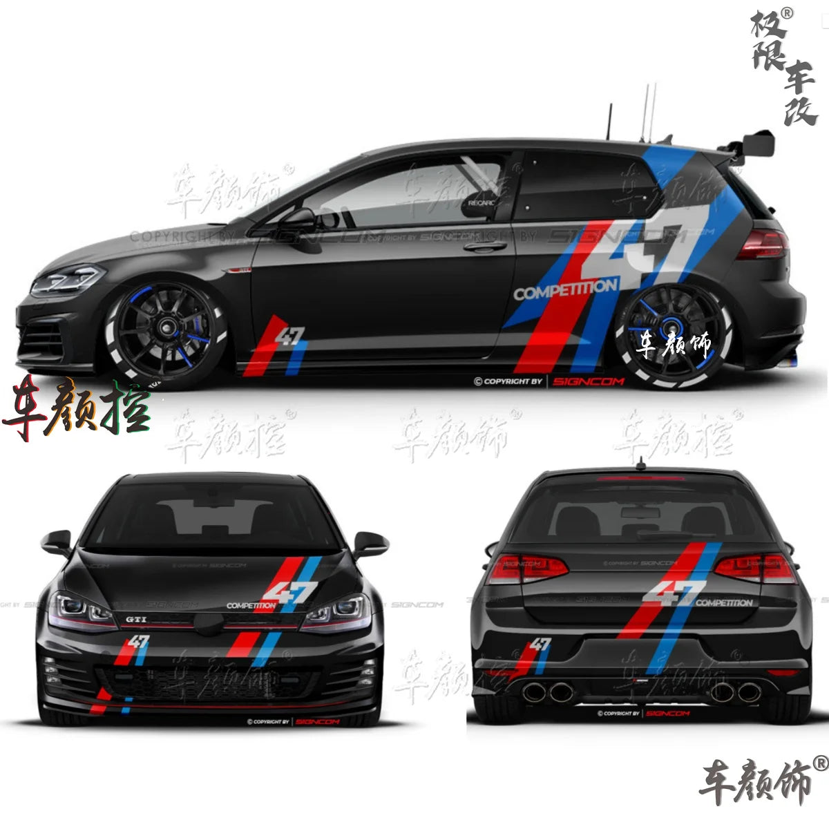 Car stickers For Volkswagen Golf8 MK5 MK6 MK7 GTI POLO customized exterior design sporty fashionable decals Vinyl  Accessories