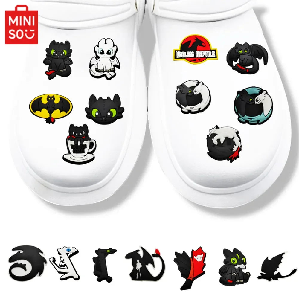 1-16pcs Cartoon Dragon Shoe Charms PVC Anime Shoes Accessories Fashion Boys Sandals Garden Shoe Buckle DIY Charms
