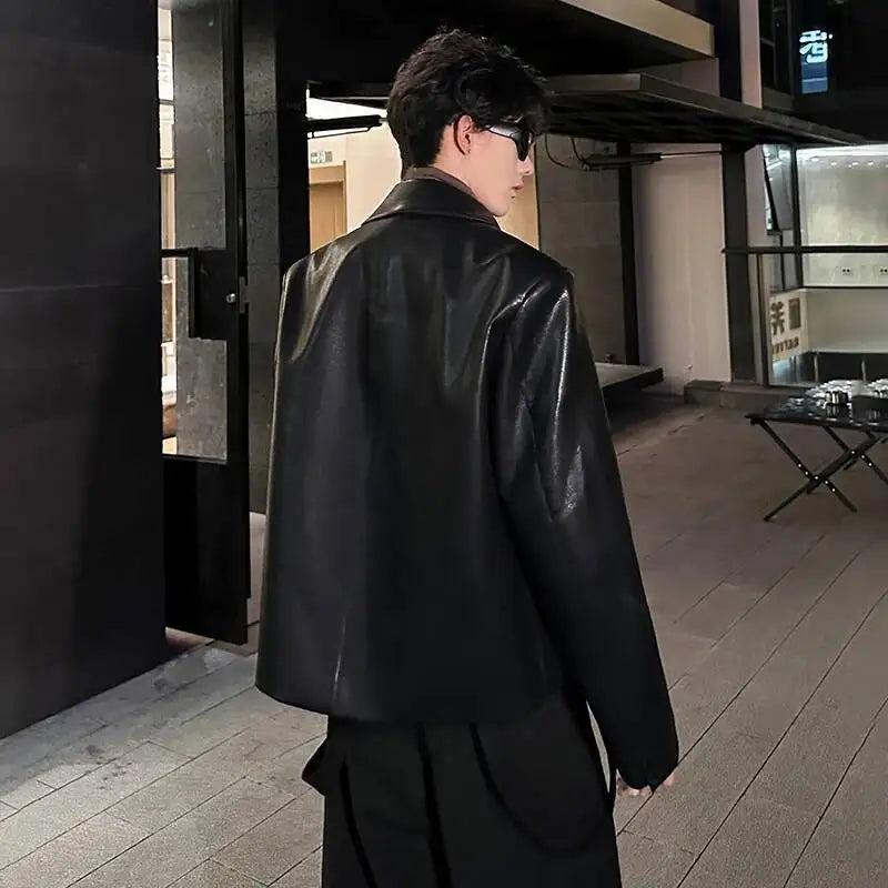 LUZHEN Fleece 2025 Liner Winter Brushed New Warm Fashion Leather Jacket Men's High Quality Trendy Shoulder Pad Male Coat JY7075