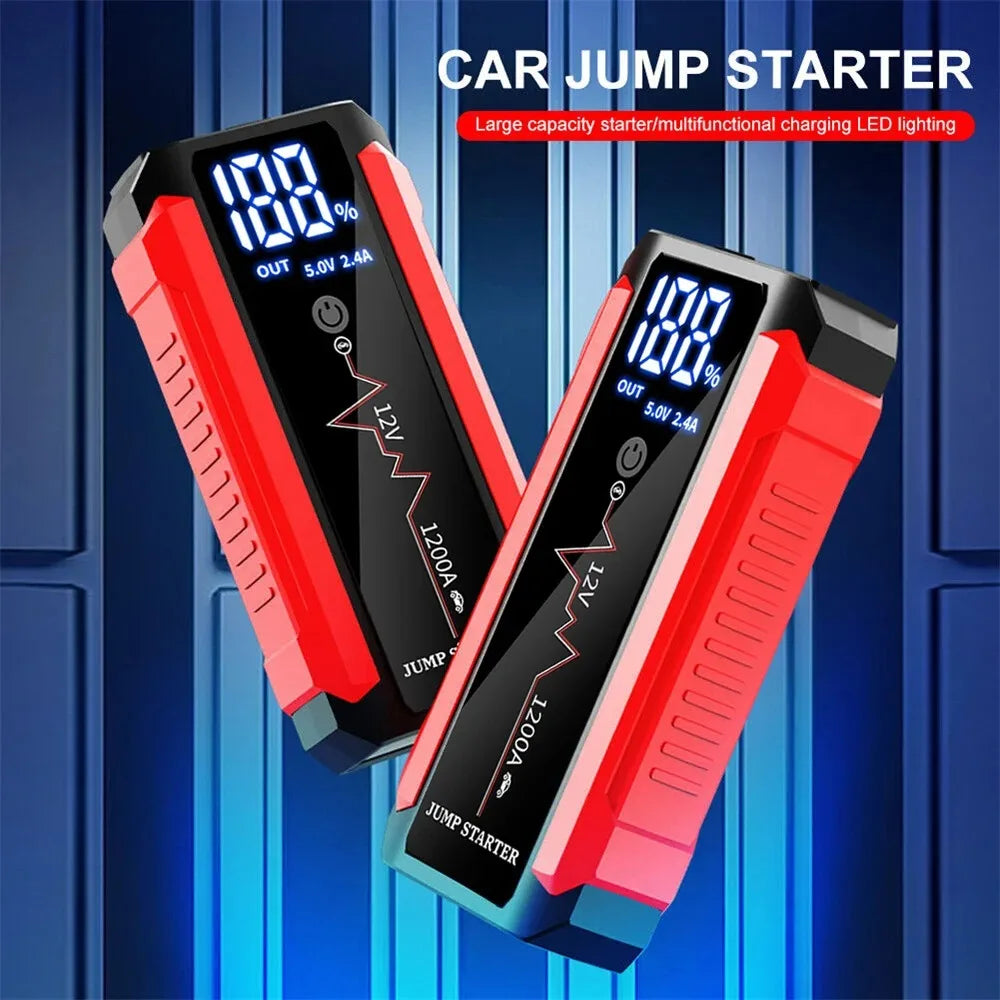 Car Battery Jump Starter 1200A Power Bank Portable USB Fast Charger with LED Lamp 12V Emergency Booster