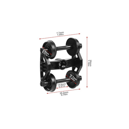 Evemodel HO Scale 1:87 Bearing Truck with 33" Plastic Wheels POM Bogies 2-Springs 12pcs/24pcs HP22BHO