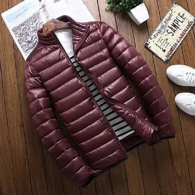 Ultra-Value Ultra-Light 90 down Cotton Men's Stand Collar Warm Coat Standard Fit Short Style Spring Youth Trend Bamboo Brand