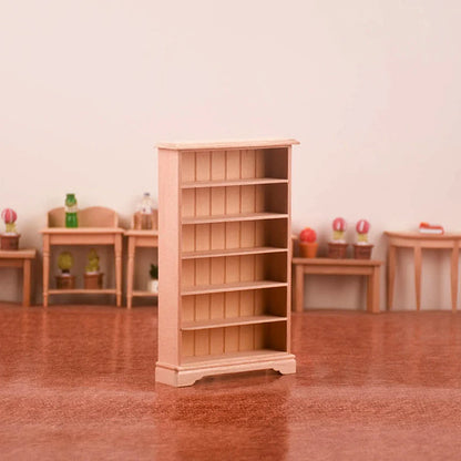 1Pcs Dollhouse Miniature furniture Bookcase Display Shelf Modern Style Wood Bookcase Doll House Toys