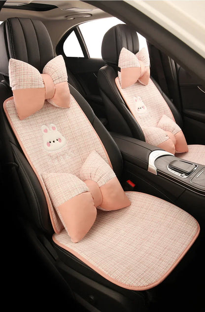 Bear Plush Seat Cushion Cover Universal Skin-Friendly Cute Soft Car Pillow Case Autumn Winter Decorative Seat Accessories