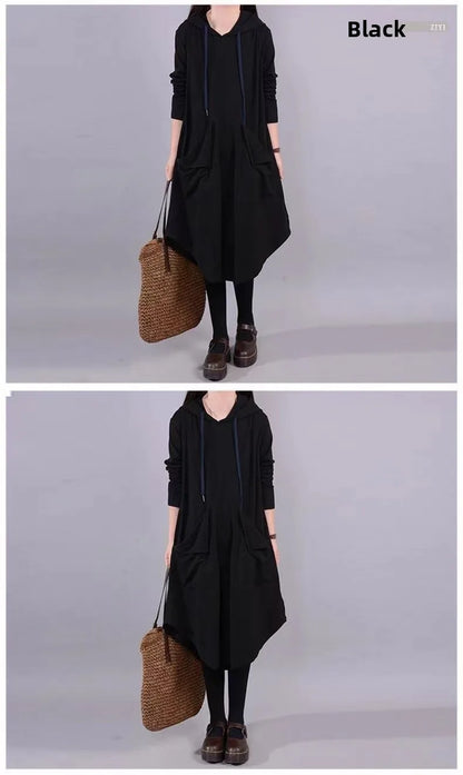 Casual Loose Long Sleeve Dress for Middle-Aged And Elderly Mothers Spring Autumn plus Size Women's Clothing Slimming Belly Co...