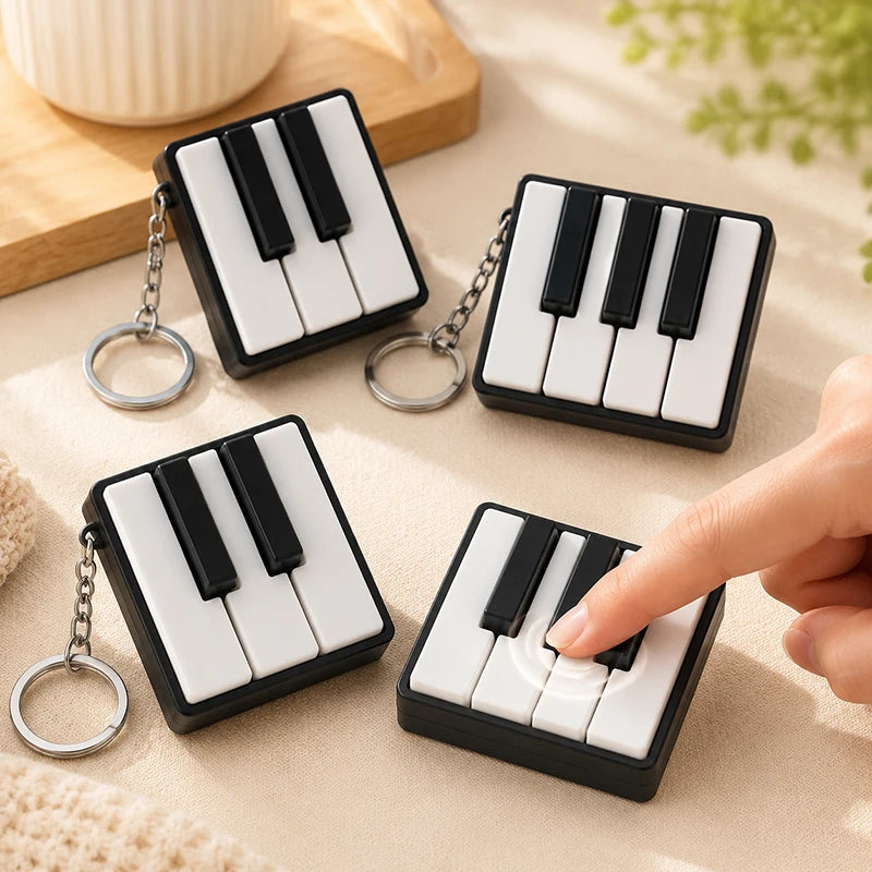 Piano Key Cap Clicker Anti-stress Keyboard Fidget Keychains Keycap Fidget Clicker Stress Releasing Accessories Bag Charms