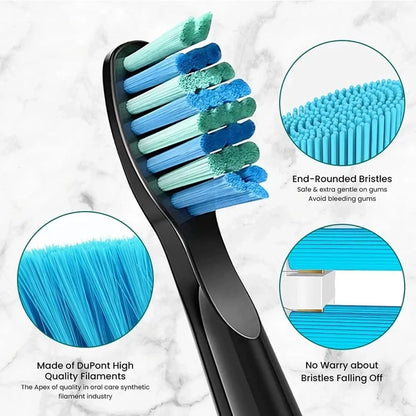 4 Pcs Electric Toothbrush Heads Compatible with Fairywill D7/D8/FW507/FW508/FW551/917/959/SG-E9 Moderately Soft Bristles Brush