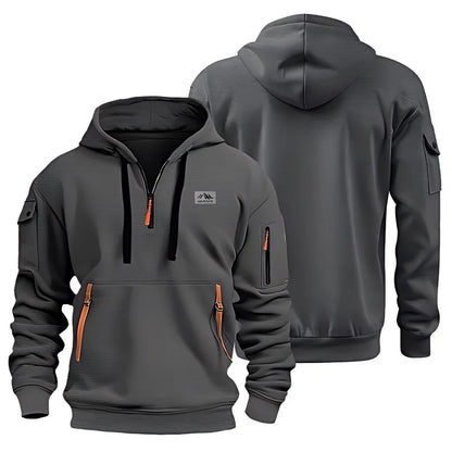 Men's hooded sports shirt casual sports jacket retro long-sleeved multi-pocket casual loose-fitting coat hoodie