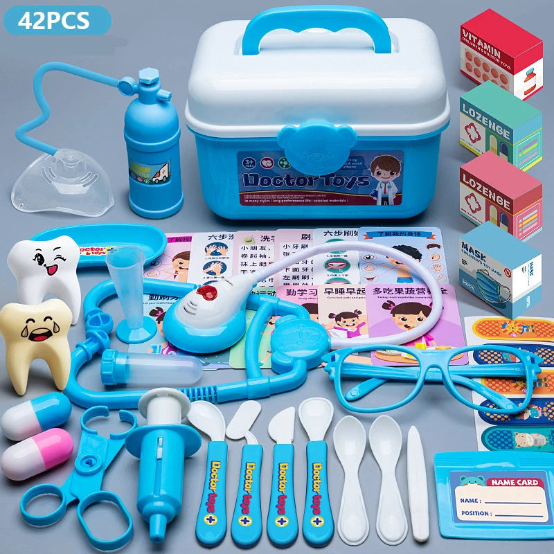 Doctor Toys for Kids Doctor Pretend Play Set Children Medical Dentist Tools Stethoscope Educational Toy Gift for Boy Girl