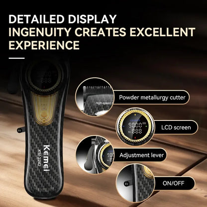 Kemei Rechargeable Hair Clippers kit Professional DLC Blade Electric Trimmer Men Barber Cordless Shaver KM-2242 KM-2351 KM-3209