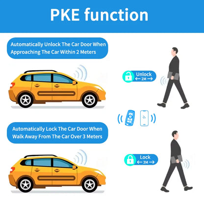 Universal Car Push Button Start Stop Keyless Entry Starter System Cell Phone Bluetooth APP PKE Remote Control Ignition Car Alarm