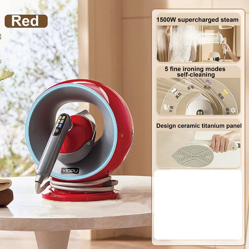 1500W Handheld Pressurized Steam Iron Auto Large Steam Wrinkle Remover 5 Gear Ceramic Titanium Panel Garment Ironing Machine
