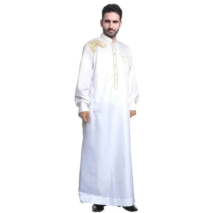 Traditional Muslim Men Jubba Thobe Islam Clothing Ramadan Abaya Thawb Long Robe Saudi Musulmane Caftan Jubah Dubai Arabic Dress