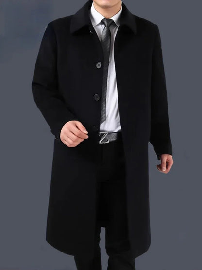Autumn Winter 85% Cashmere Coat Men's Knee Long Woolen Jacket Business Casual Large Size Clothes Men Clothing Loose Warm Top 6XL