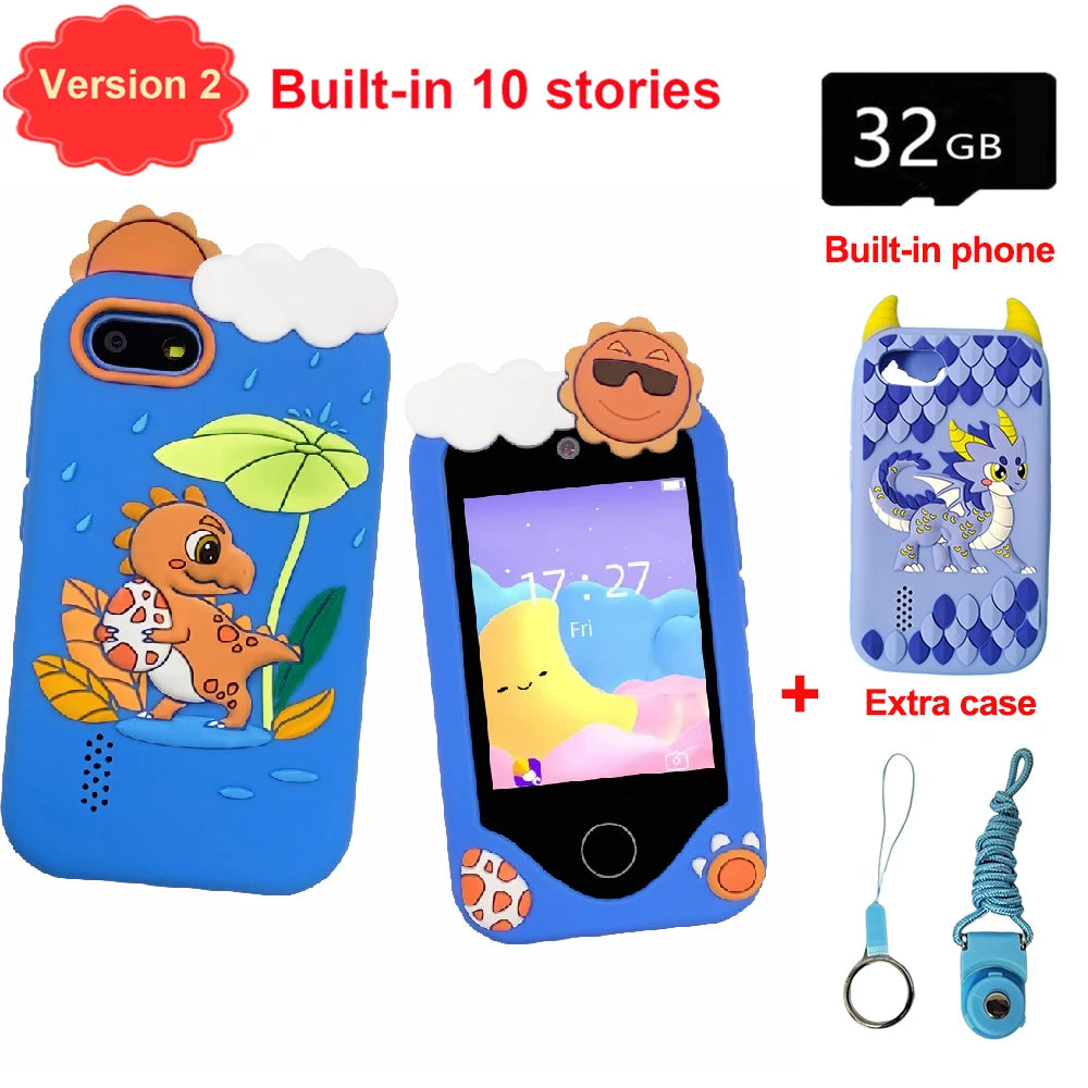 Children Phone Educational Toys 18 Games Musical Toy Baby Mobile Selfie Camera With 32G TF Card Toys for Kids Birthday Gifts