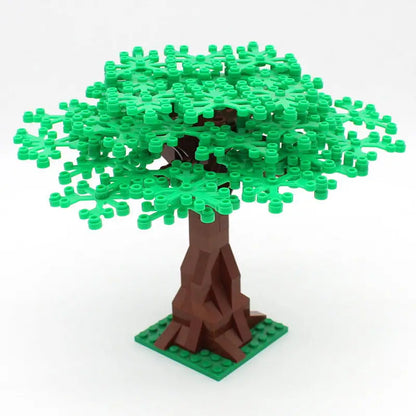 MOC Plant & Tree Parts: Green Grass, Pine Trees, Leaf Flowers & City Building Bricks Accessories - Assemble Blocks Kit