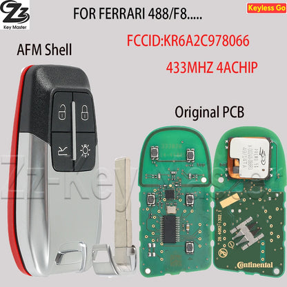 Zz 4A Chip 433MHZ Original PCB KR6A2C978066 Smart Remote Fob Car Key For Ferrari 458 588 488GTB LaFerrari 2014-2020 CS094004