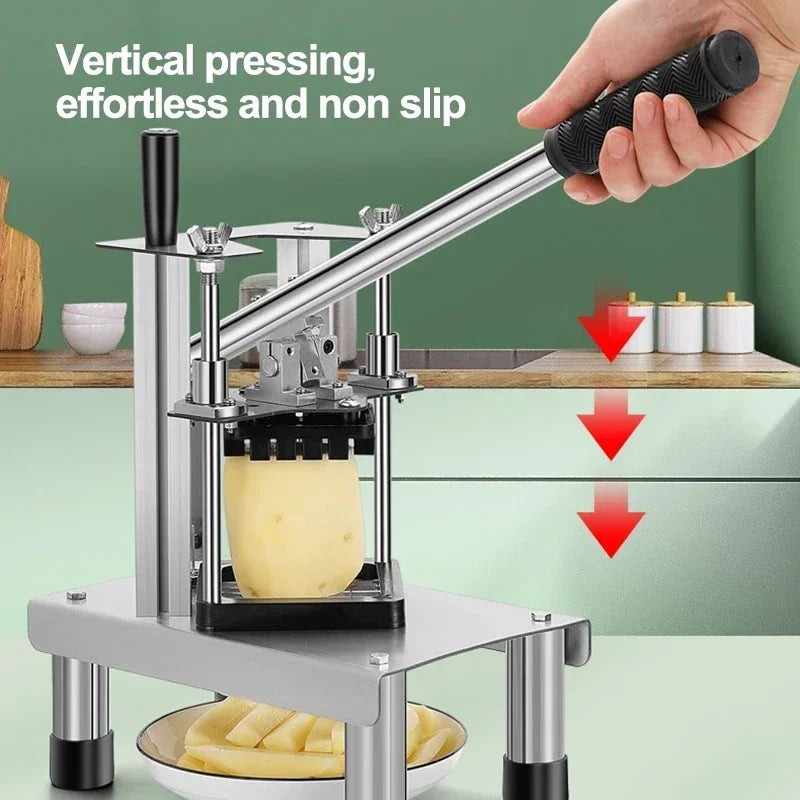 Manual Fries Machine Commercial Vegetable Fruit Meat Chopper Dicer Cutting Machine Stainless Steel Potato Cutter Vertical Dicer