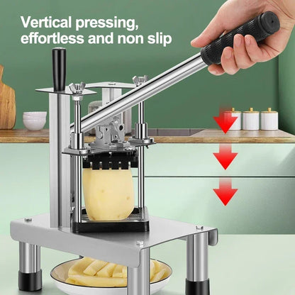 Manual Fries Machine Commercial Vegetable Fruit Meat Chopper Dicer Cutting Machine Stainless Steel Potato Cutter Vertical Dicer