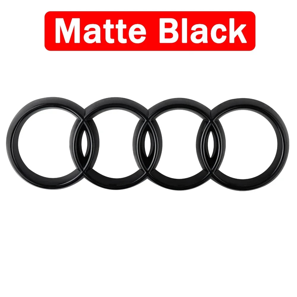 Black Silver ABS 4 Ring Car Hood Bonnet Front Grill Trunk Rear Emblem Logo Badge Sticker For Audi A3 A4 A5 A6 A7 TT Q2 Q3 Q5 Q8