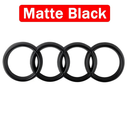 Black Silver ABS 4 Ring Car Hood Bonnet Front Grill Trunk Rear Emblem Logo Badge Sticker For Audi A3 A4 A5 A6 A7 TT Q2 Q3 Q5 Q8