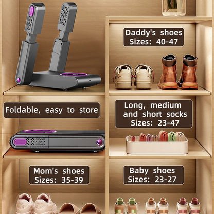 2026 Intelligent Electric Shoe Dryer Timer Adjustable Dryer Quick Drying Deodorizing Sterilizing Shoe Dryer Shoe Warmer Heater