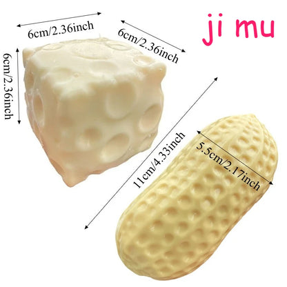 Crunchy Cheese Moldable Stress Ball Squishy Toy No rebound Crispy Peanuts Stress Ball Fidget Toy ASMR Sensory Stress Relief Toys