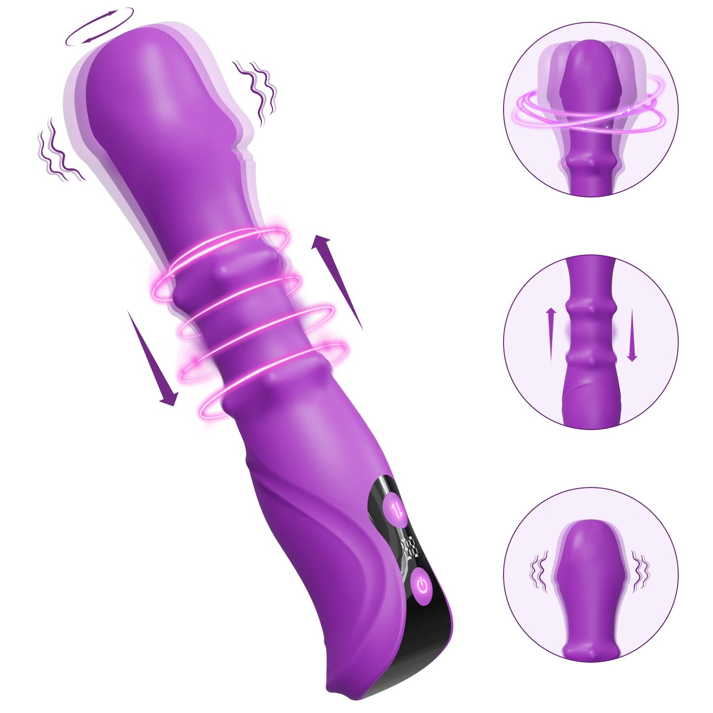 3 in 1 Thrusting Rotating Vibrator Clitoris Massager Telescopic G Spot Stimulator Women Dildo Adult Sex Toys Female Masturbator