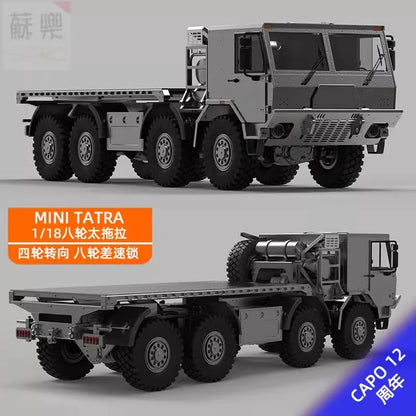 Capo Tatra Is Too Dragging 1/18 Cub3 Remote Control Electric All-Metal Off-Road Vehicle Climbing Car Military Truck 8*8.