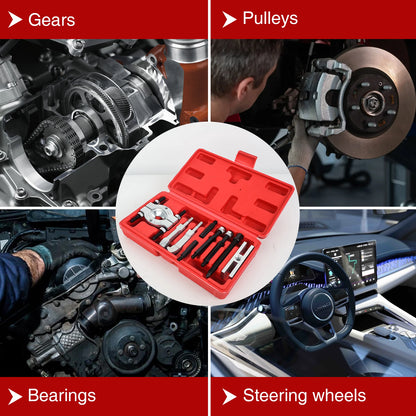 9PCS Heavy Duty Bearing Separator Puller Kit, Portable Wheel Bearing Removal Tool Set with ABS Storage Case