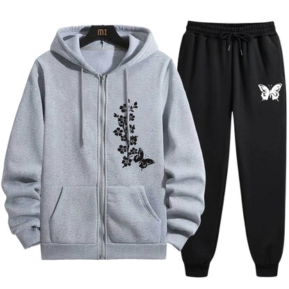 Autumn Winter Casual Sportswear 2025 Womens Tracksuit Set 2 Pieces Zipper Hoodie with Joggers Pants Urban Streetwear Outfit