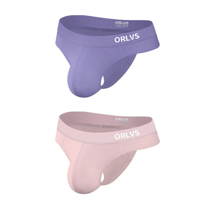 Men's ORLVS Ice Silk Modal Thongs Soft Breathable Low Rise Comfortable Underwear