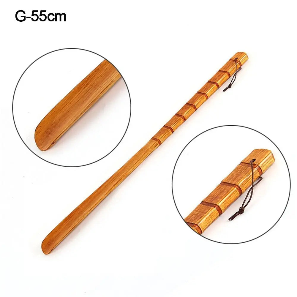 Hanging Shoe Horn Extra Long Handle Easy Remover Shoehorn Lifter Wooden Easy on Off Seniors Put on Shoes Tools