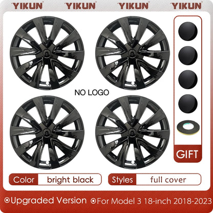 4PCS Hub Caps for Tesla Model 3 18 Inch Wheel Cover Performance Replacement Aero Wheels Full Rim Accessories 2018-2023 2022 2021
