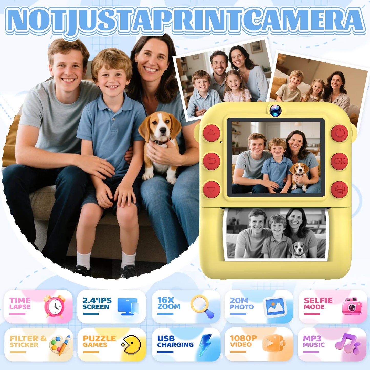 Digital Camera For Children Photography Mini Printer Portable Thermal Instant Print Photo Kids Camera 2.8inch HD Video Toy Gifts