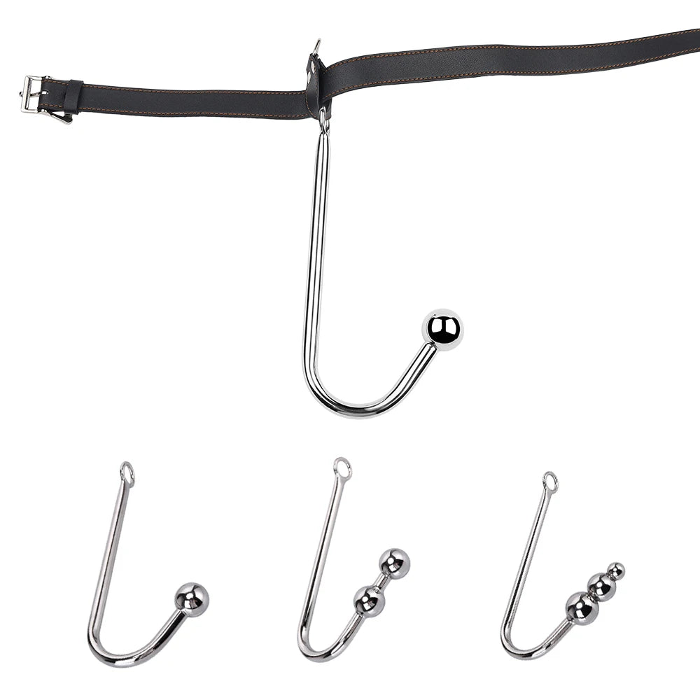 BDSM Sex Toys Adjustable Size Leather Collar Neck Bondage Kit Anal Hook Metal Butt Plug MAdult Games Couple Flirt Sex Toys