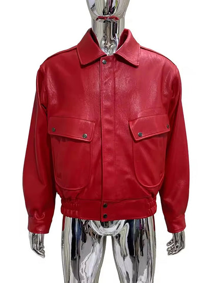 Mauroicardi Spring Autumn Cool Handsome Short Yellow Soft Pu Leather Jacket Men Turn-down Collar Luxury Designer Clothes 2025