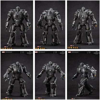 ZD Toys Marvel LED Light Classic Iron Man Iron Monger 1/10 8" Action Figure Ironman Movie Obadiah Stane Model Doll