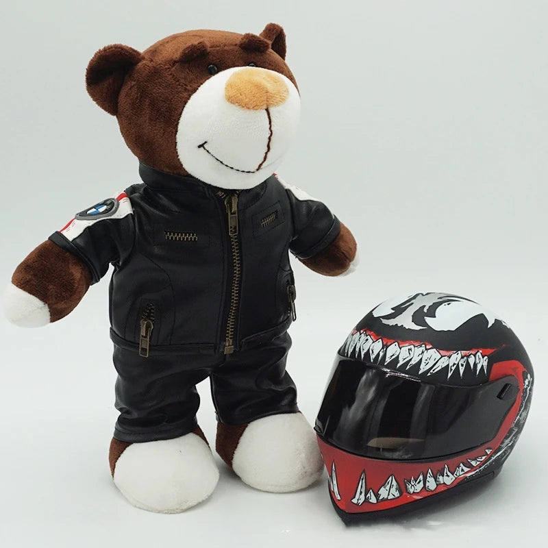 Kawaii helmet and teddy bear motorcycle decorations cute anime filled soft plush toys as gifts for friends during holidays