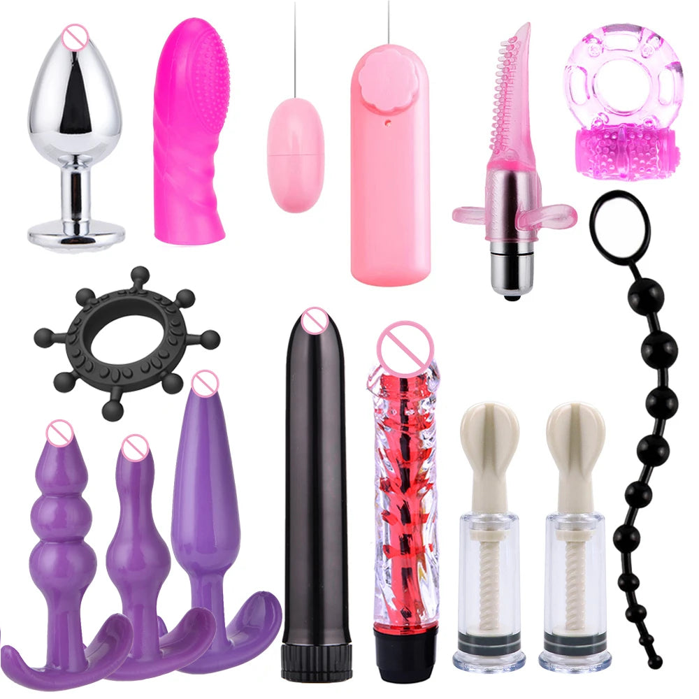 Erotic Sex Toys For Women Adults Games Nylon Bondage BDSM Kits Handcuffs Sex Whip Mouth Gag Rabbit Tail Anal Plug