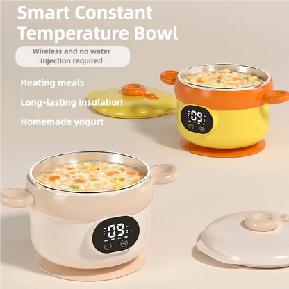 470ml Smart Insulated Bowl for Kids Portable Picnic Milk/Food Warmer 3600mAh Stainless Steel Heating Insulated Lunch Box